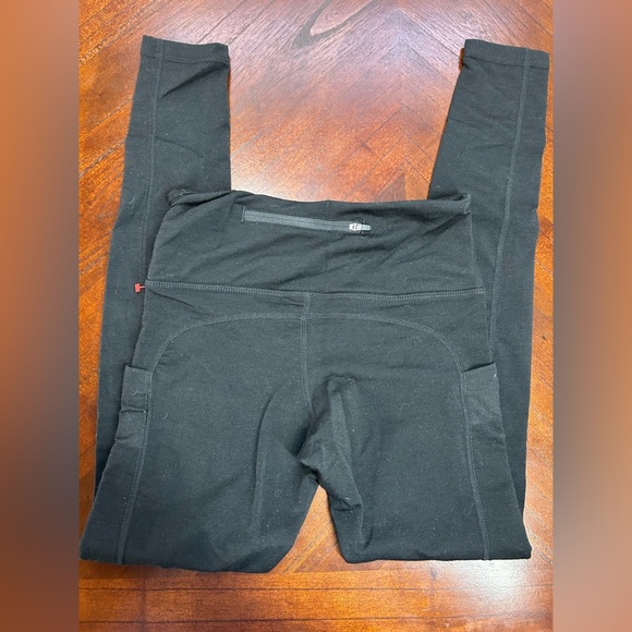 BAUBAX Black High-Waisted Leggings with Zipper Pockets SIZE XS - Picture 3 of 3